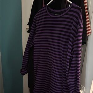 Killstar Purple and Black Striped Top